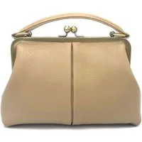 Taschenkinder Handtasche Damen Handtasche Leder "Kleine Olive", Umhängetasche, Vintage Stil., Echtleder Tasche mit Bügelverschluss