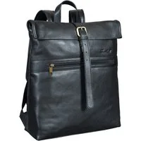 Benthill Rucksack Echt Leder Rucksack Damen Herren Rolltop Fahrradrucksack Backpack, Reißverschlussfach