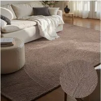 HANSE Home Wollteppich Calmio, auch als Läufer und in rund, rechteckig, Höhe: 18 mm, Handgetuftet, Wolle, Natur, Wohnzimmer, Schlafzimmer, Skandi, Hygge