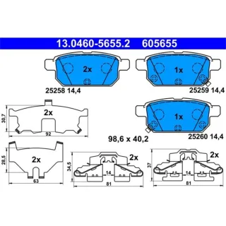 ATE Bremsbel?ge hinten Suzuki Swift Sx4 Vitara