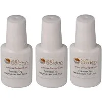 Sun Garden Nails Nageldesign Zubehör 3x 7g Tipkleber in Pinselflasche, Nagelkleber mit Pinselflasche