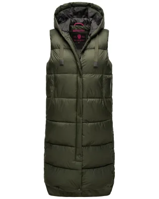 Marikoo Damen Winterweste Sayorii – lang, warm & mit Kapuze