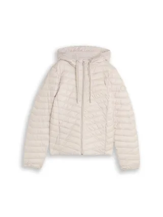 Tom Tailor - Lightweight Steppjacke mit Kapuze cold beige - Gr. - XL