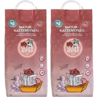 Lov&Ed Katzenstreu Natur-Katzenstreu 2x 10 Liter, hygienische Frische in der Katzentoi...