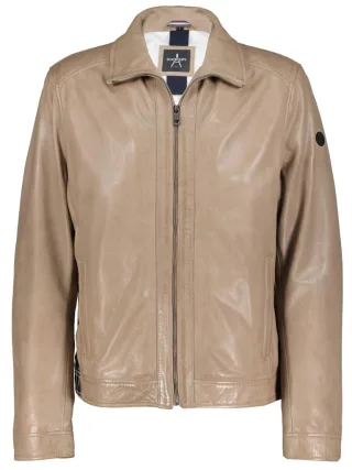 Oxford-Lederjacke - Taupe