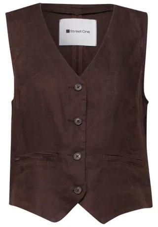 Street One - Kurze Weste mit Knopfleiste von Street One braun - Gr. - 38
