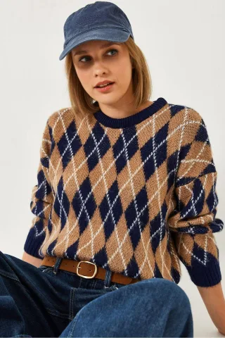 Diamantmuster Pullover