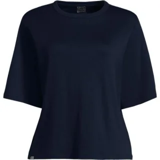Kastiges Supima Interlock-Shirt '63, Damen, size: regular, Weiß, Baumwolle, by Lands' End