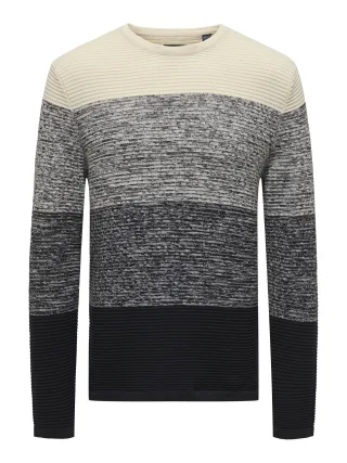 ONLY&SONS - ONSHUGO REG 12 GRADING CREW KNIT black - Gr. - S