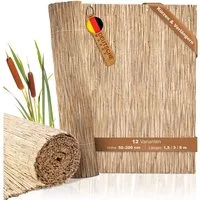 BooGardi Sichtschutzzaunmatten Schilfrohrmatte Zaun Balkonsichtschutz natur in 12 Größen, (1-St., Sichtschutzmatte Schilf Höhe 50cm x Länge 150cm), Sichtschutz Schilfmatte Balkon Garten Terrasse