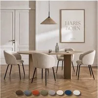 Haris Børn Esszimmerstuhl mit Armlehnen - Hochwertige Polsterstühle für Esszimmer (Set, 4 St), Premium Esszimmer Stühle & Wohnzimmer Stühle