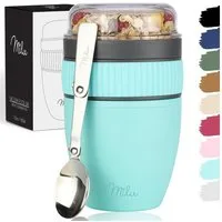 Milu Müslibox Milu Müslibecher To Go Kunststoff 400 ml, auslaufsicher, Müslimax Set