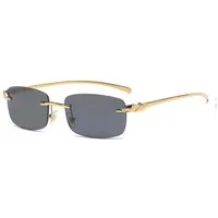 salazar.plus Sonnenbrille Randlos Rechteckig Unisex 4 Farben Rahmenlos Damen Herren Brille Randlose rechteckige Sonnenbrille UV400 Cat.1-3 ultraleicht & modern