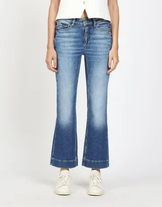 GANG Damen Jeans 94MAXIMA KICK - flared fit Jeans slight authentic midblue