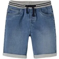 vertbaudet Shorts Jungen Shorts mit Dehnbund, Denim-Look