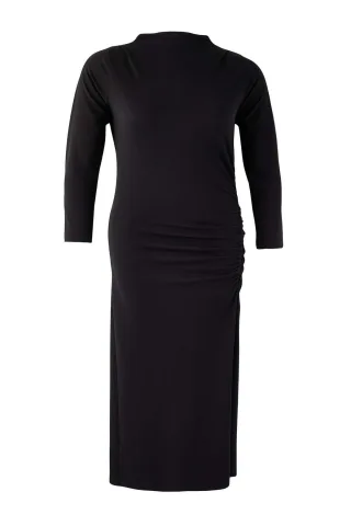 Curve Damen Unifarbenes Maxi-Kleid in Übergröße, lässig, lässig, mit Etui-Schnitt
