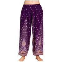 PANASIAM Haremshose Muckhose im Peacock Design leichte Sommerhose als Haremshose aus hochwertiger natürlicher Viskose Pumphose Freizeithose