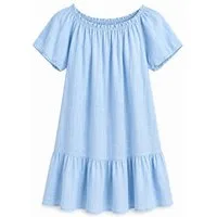 ITALY VIBES Sommerkleid - Off-Shoulder-Minikleid - kurzes Baumwollkleid mit Volant ONE SIZE - passend von Größe XS bis L
