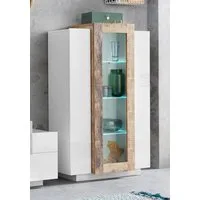 Home affaire Vitrine Coro, Vitrine, Glasvitrine, Vitrinenschrank, Stauraumvitrine 3 Türen davon 1 Glastür, 9 Fächer, Doppeltiefe, Höhe 120,5cm