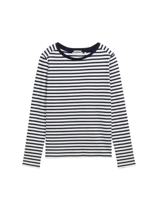 Denim Tom Tailor - Langarmshirt mit Streifenmuster navy white stripe - Gr. - L