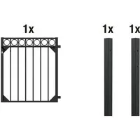 Alberts Metallzaun Alberts 510114 Einzeltorset Circle, zum Einbetonieren, matt-schwarz, H, Einzeltorset Circle Dekotor Gartentor Metalltor, zum Einbetonieren mat