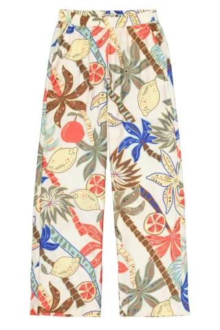Garcia - Gemusterte Stoffhose weiß - Gr. - S