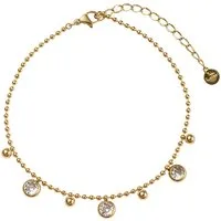 Firetti Fußkette mit Anhänger Schmuck Geschenk Körperschmuck Kreise Kugeln, mit Zirkonia (synth)