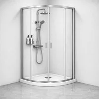 welltime Runddusche Summer, BxT: 90x90 cm, Einscheibensicherheitsglas, Hohe 190 cm, 6mm ESG, Easy Clean, verbessertes Rollensystem