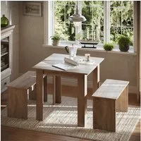 Vicco Essgruppe Sentio, Sonoma, 80 x 80 cm mit 2 Bänken, (Set, 3-tlg., 3-er Set), platzsparend