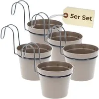 GarPet Blumentopf Hängender Blumentopf 5er Set Hängeblumentopf Hänge Blumentopf Geländer