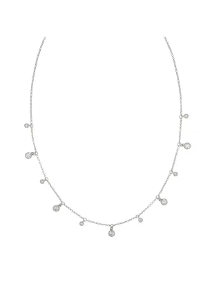 Zeeme Silber Halskette Silber 925 rhodiniert mit Zirkonia weiß