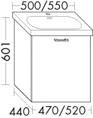 Burgbad Waschtischunterschrank System 30 Preisgruppe 4 Sana 480x470x440 Eiche Weiß, WYTR047F6335 WYTR047F6335
