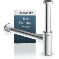 Kirchhoff Siphon Design Flaschensiphon inkl. Reinigungsöffnung, Röhrengeruchsverschluss für Waschbecken/Waschtische