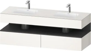 Duravit Qatego Einbauwaschtisch mit Konsolenwaschtischunterbau Weiß Supermatt 1600x550x600 mm - QA47 QA4797049840000