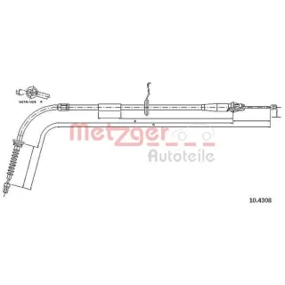 Metzger Handbremsseil hinten rechts Mini 10.4308