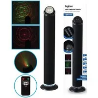 BigBen 2.1 Sound Tower Bluetooth Party-Lautsprecher 2.1 Soundsystem (Bluetooth, Disco-Licht, Bluetooth, 2x Mikrofon, Docking, USB, SD-Kartenleser, AUX)