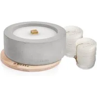 beske Outdoorkerze Betonfeuer® - Taal mit Dauerdocht Kerzenfresser Tischfeuer (24cm), Wachsrecycling mit besonderem Ambiente und nachhaltigem Dauerdocht