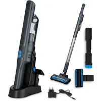 Medion® Handstaubsauger mit Saugrohr und Bodenbürste 2in1 (MD11515), 200 W, beutellos, Akku, kabellos, fürs Auto, HEPA-13-Filter, mit Ladestation