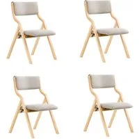 SoBuy Klappstuhl FST40, Küchenstuhl, Esszimmerstuhl, Holzstuhl, Faltbar, Küche, Büro, Küchenstuhl mit gepolsterter Sitzfläche und Lehne