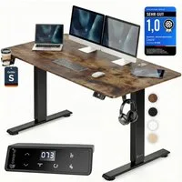 Casaria Schreibtisch Elektrisch höhenverstellbar Memory-Funktion Sitz-/Steherinnerung, Höhenverstellbar elektrisch mit Wireless Charger 120 / 140 / 160 cm