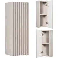 Lomadox Hängeschrank NEWPORT-56-CASHMERE Wandschrank Badschrank, kaschmir, gerillte Front, ca. 20/57/19cm