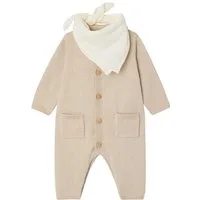 vertbaudet Overall Baby-Set: Strick-Overall und Musselin-Bandana