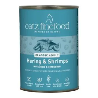 Catz finefood Nassfutter Katze Classic Adult Hering und Shrimps 24x400 g
