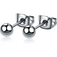 Karisma Schmuck Paar Ohrstecker Unisex Titan G23 Ohrring Kugel Antiallergen 3- 4mm