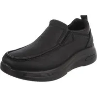 Coolwalk Herrenschuh Slip-On Komfortschuh mit Stretch-Einsatz Slipper (91563594) Flach Slipper in Schwarz