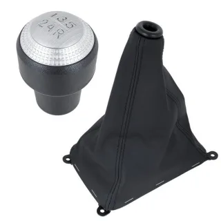 Schaltknauf in Schwarz 5-Gang + Schaltmanschette + Rahmen für Hyundai Getz 2002-2007