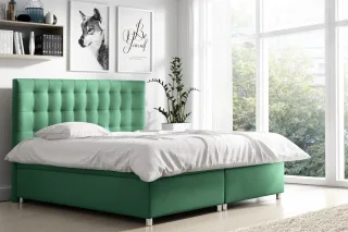 Boxspringbett Schlafzimmerbett ENZO Polyesterstoff Grün 180x200cm