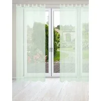 HOME WOHNIDEEN Vorhang NESSI 2er Pack (2 St), Schlaufen, transparent, Uni, Voile, transparent, Schlaufen inkl. Zugband, 2er Pack