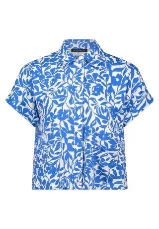 Betty Barclay - Leinenbluse Weiß/Blau - Gr. - 46