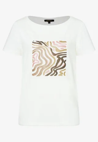 MORE & MORE - T-Shirt mit Frontprint beige - Gr. - 40